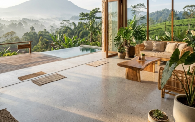 Sentuhan Teraso Cor Untuk Villa Elegan Di Lembang, Bandung