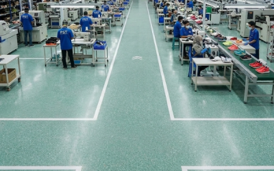 Inspirasi Lantai Industri Modern: Teraso Cor Untuk Pabrik Sepatu Di Tangerang